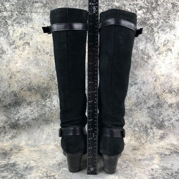GH Bass & Co Women's Size 8M Noreen Black Leather Block Heel Knee High Boots - Picture 7 of 16